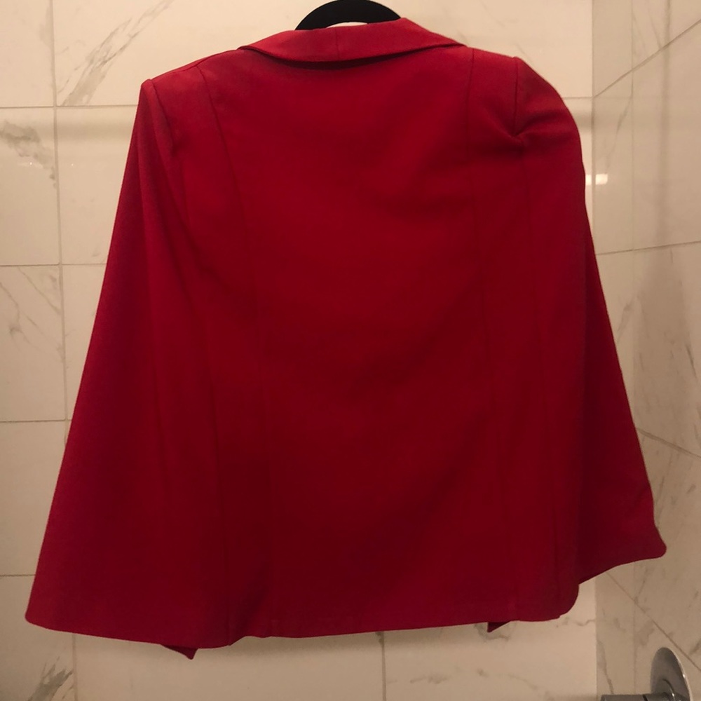 Red Chic Cape Jacket - image 2